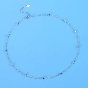 925 Silver Bead Ball Choker Necklace for Women