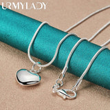 925 Silver Love Heart Pendant Necklace For Women Party Jewelry