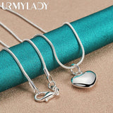 925 Silver Love Heart Pendant Necklace For Women Party Jewelry