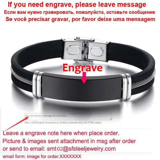 Customizable Stainless Steel ID Bracelet for Men
