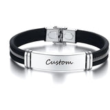 Customizable Stainless Steel ID Bracelet for Men