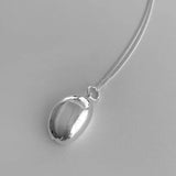 925 Silver Geometric Pearl Chain Choker Necklace for Women