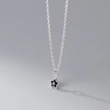 925 Silver CZ Star Choker Necklace Classic Fine Jewelry