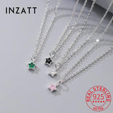 925 Silver CZ Star Choker Necklace Classic Fine Jewelry