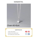 925 Silver CZ Star Choker Necklace Classic Fine Jewelry
