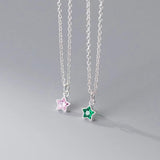 925 Silver CZ Star Choker Necklace Classic Fine Jewelry