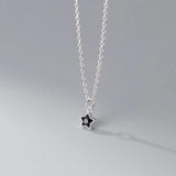 925 Silver CZ Star Choker Necklace Classic Fine Jewelry