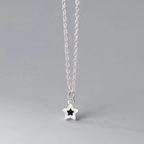 925 Silver CZ Star Choker Necklace Classic Fine Jewelry