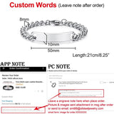 Personalized Stainless Steel Link Chain Bracelet for Women Men