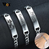 Personalized Stainless Steel Link Chain Bracelet for Women Men