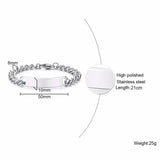 Personalized Stainless Steel Link Chain Bracelet for Women Men