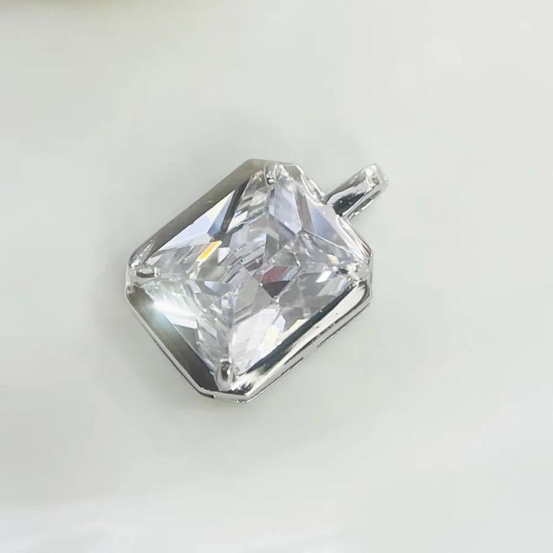 925 Silver Crystal Necklace Light Colored Pendant Chain