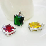 925 Silver Crystal Necklace Light Colored Pendant Chain