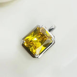 925 Silver Crystal Necklace Light Colored Pendant Chain