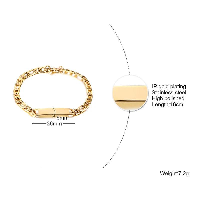 Couple Bracelets Stainless Steel Chain Bracelet Gift