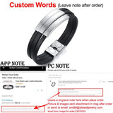 Men's Multi-Layer Leather Bracelet Engrave Name Love Friendship ICE Info