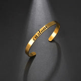 Personalized Engraving Stainless Steel Name Bracelet for Men Women