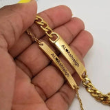 Personalized Engraving Stainless Steel Name Bracelet for Men Women