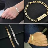 Personalized Engraving Stainless Steel Name Bracelet for Men Women