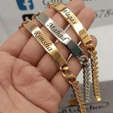 Personalized Engraving Stainless Steel Name Bracelet for Men Women