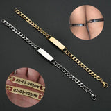 Personalized Engraving Stainless Steel Name Bracelet for Men Women