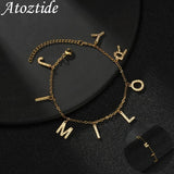 Atoztide Zircon Bracelet for Women Stainless Steel