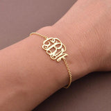 Stainless Steel Monogram Bracelet Initial Bridesmaid Gift
