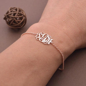 Stainless Steel Monogram Bracelet Initial Bridesmaid Gift