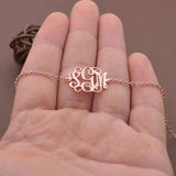 Stainless Steel Monogram Bracelet Initial Bridesmaid Gift
