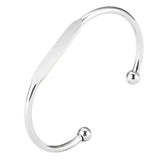 Men's Stainless Steel Bracelet with Black Accent
