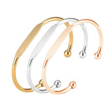 Men's Stainless Steel Bracelet with Black Accent