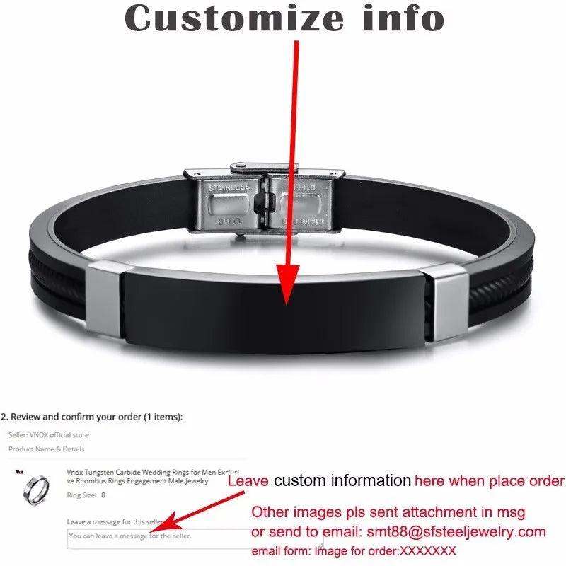 Personalized Stainless Steel ID Bracelets for Men Women