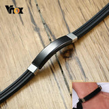Personalized Stainless Steel ID Bracelets for Men Women