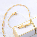 Personalized Name Bracelet Charms Engraved Handwriting Signature Love Message