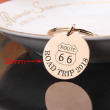 Engraved Key Chain Stainless Steel Bag Charm Trip Group Memorial