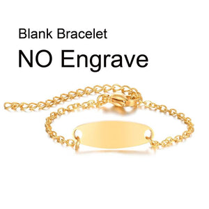 Personalized Baby Name Bracelet, Stainless Steel ID Bracelet for Kids