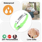 Child SOS ID Silicone Bracelets Rubber Names Numbers