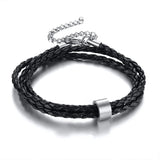 Personalized Family Name Men's Bracelets | Layered Leather with Beads