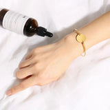 Personalized Initial Bangle Stainless Steel Coin Cuff Bracelet