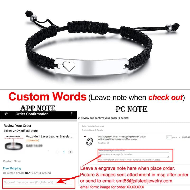 Personalized Couple Bracelets Hollow Heart Stainless Steel