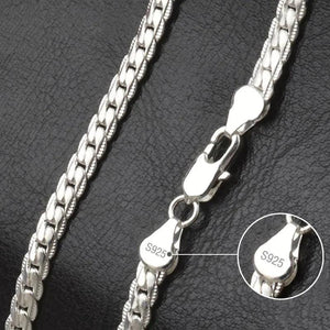 925 Silver Side Chain Necklace 6mm 8/18/20/22/24 In