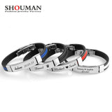 SHOUMAN Personalized Record Bracelets for Men