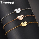 Treebud Name Heart Bracelet Engraved Date ID