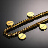 Family Members Nameplate Bracelet Stainless Steel Beads Chain Personalized