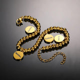 Family Members Nameplate Bracelet Stainless Steel Beads Chain Personalized