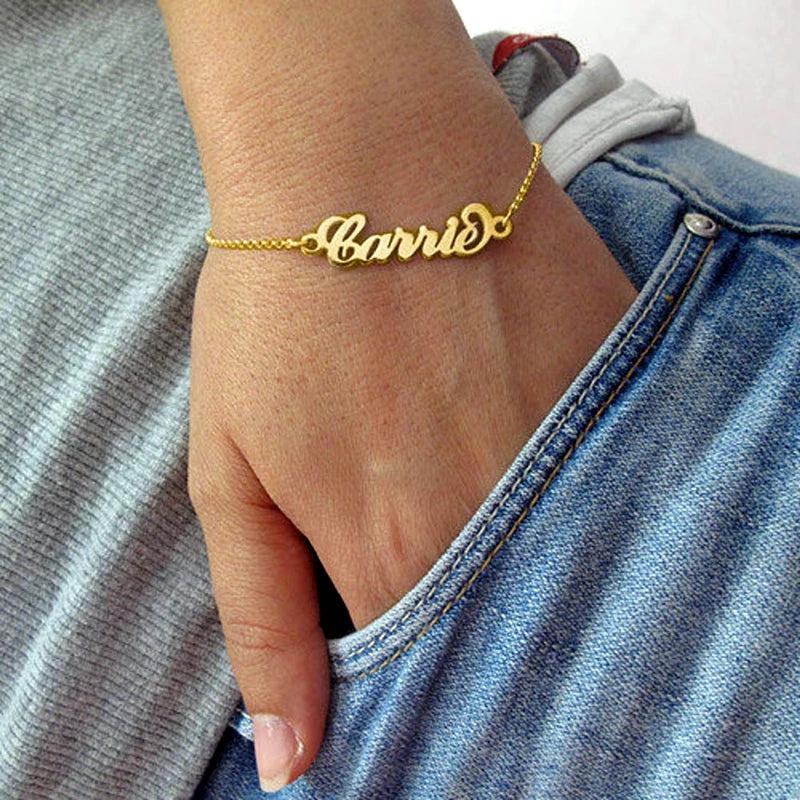 Mermaid Tail Name Bracelets Personalized Stainless Steel Bracelet