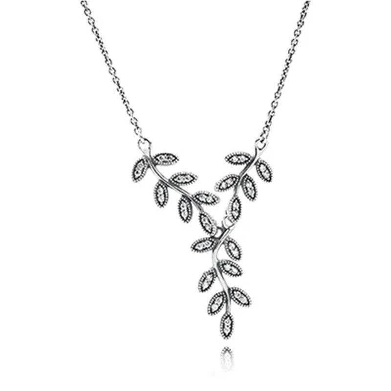 925 Silver Leaves Necklace for Women