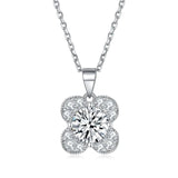 925 Silver Necklace December Birthstone Flower Shape