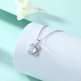 925 Silver Necklace December Birthstone Flower Shape