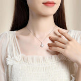 Four Leaf Clover Pearl Necklace 925 Silver Retro Zircon Pendant Necklace